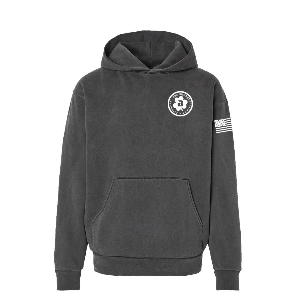 Your Sisters Favorite Plumber Faded Black Heavyweight Hoodie