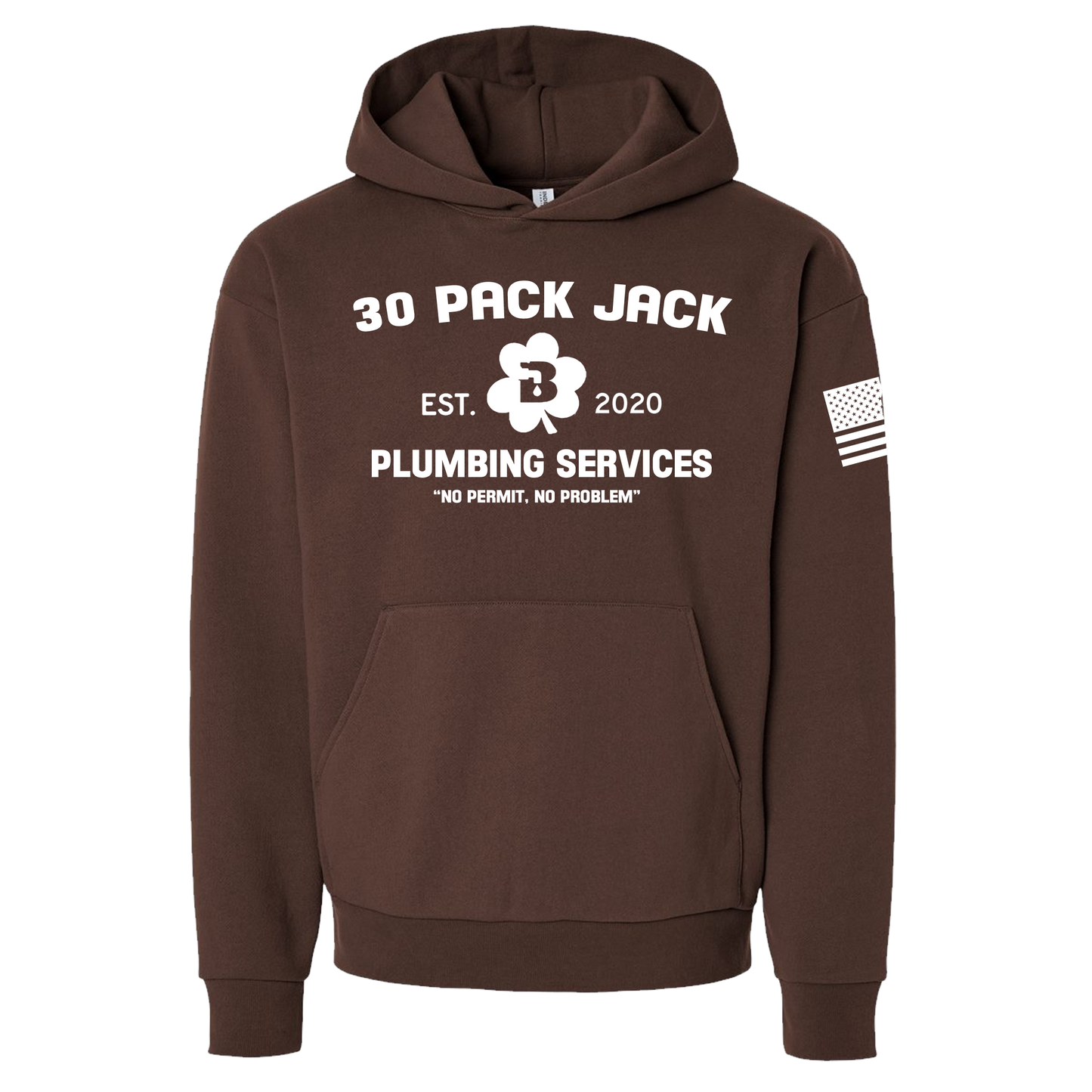 30 Pack Jack Plumbing Services  Heavyweight Brown Hoodie