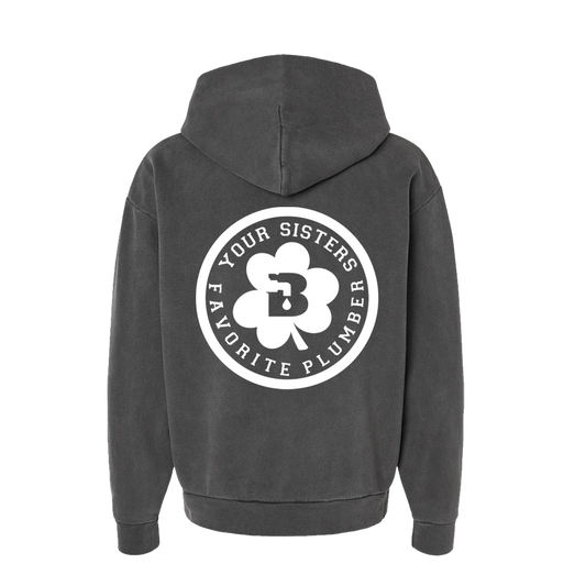 Your Sisters Favorite Plumber Faded Black Heavyweight Hoodie